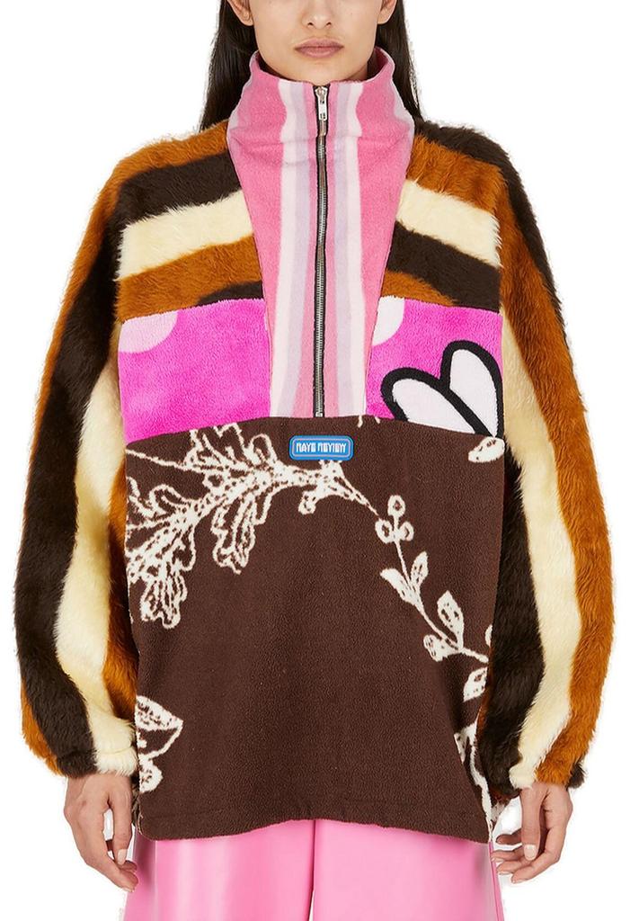 Rave Review Rave Review Blanket Half-Zip Panelled Sporty Sweatshirt