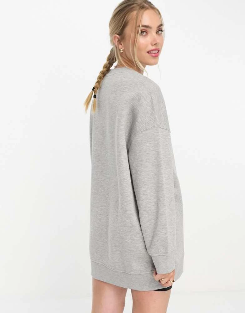 Monki Monki oversized sweatshirt in light grey 3