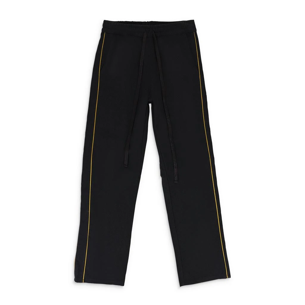 Rhude BLACK PIPED TWILL TRACK PANTS 1