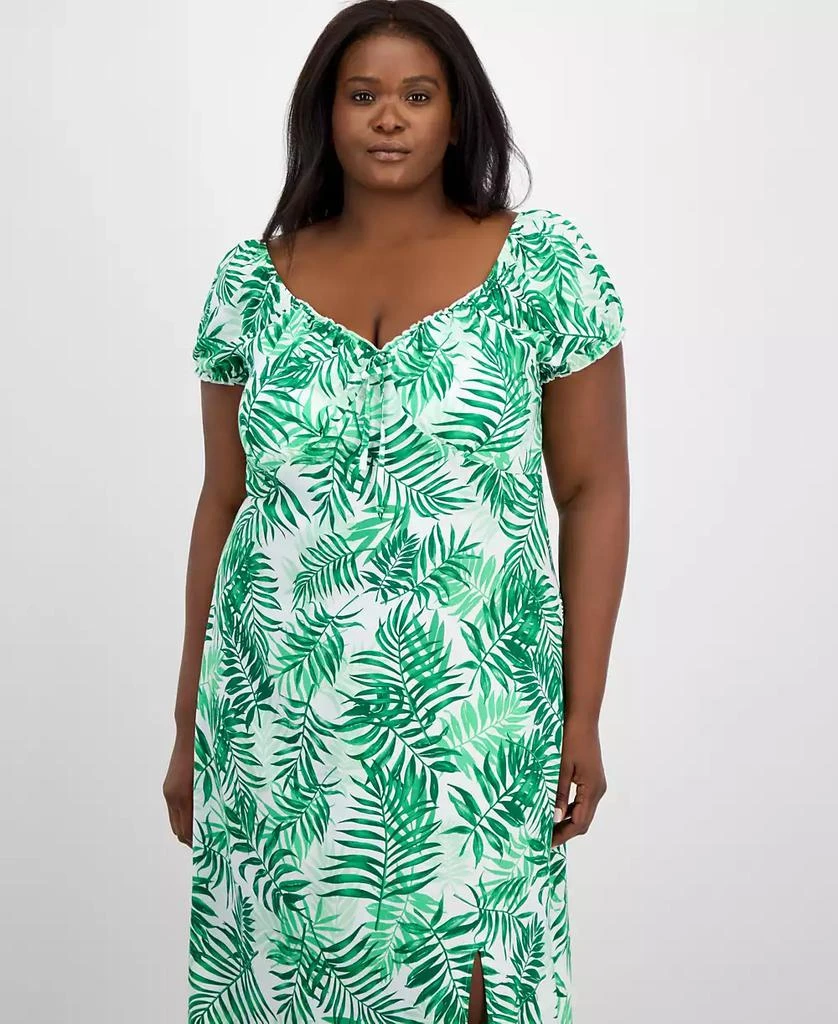 Madden Girl Trendy Plus Size Puff-Sleeve Midi Dress 2