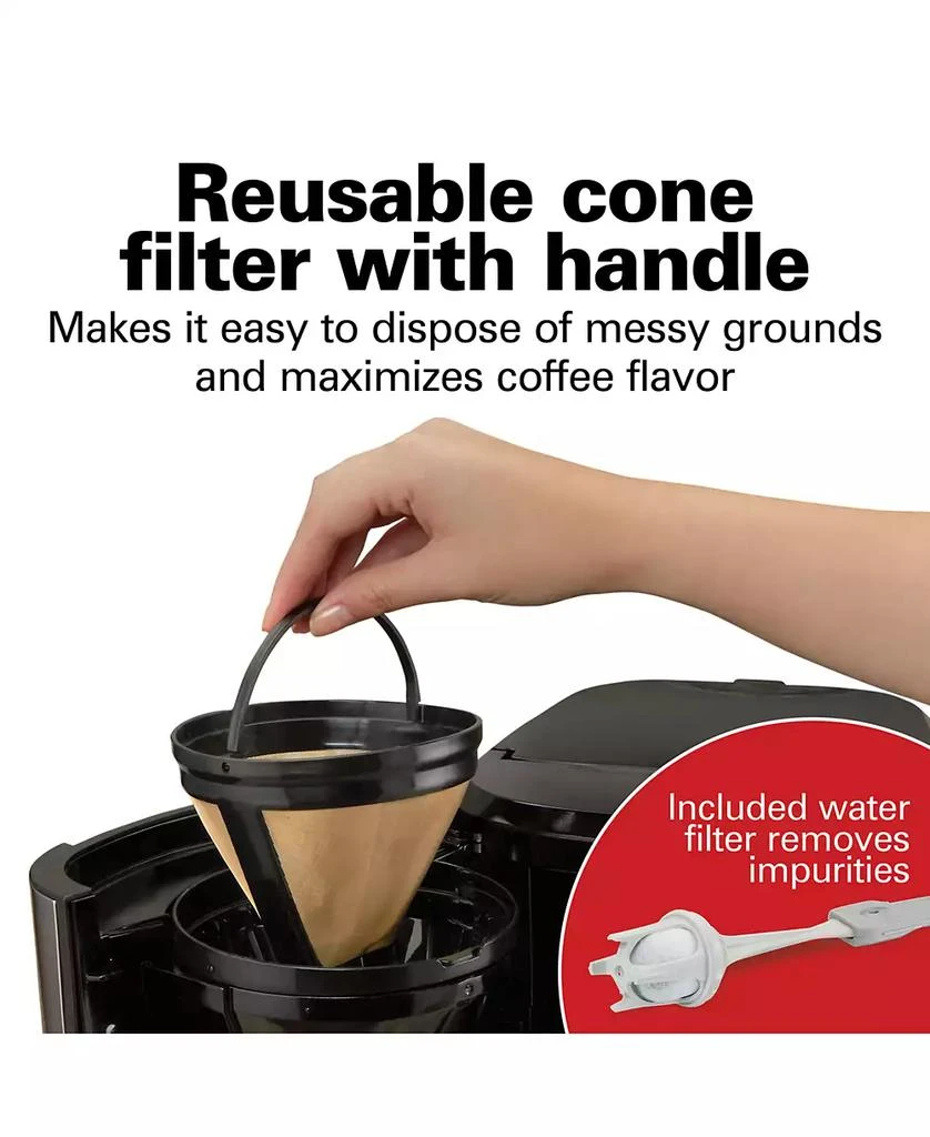 Hamilton Beach Front Fill 12 Cup Programmable Coffee Maker with Thermal Carafe - 46391 6