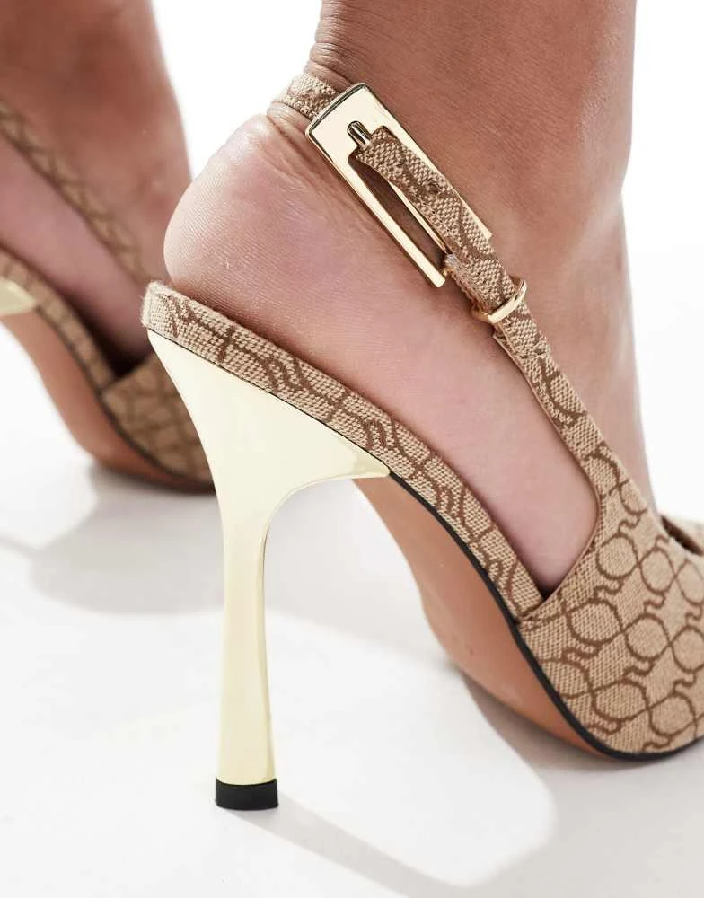 River Island River Island monogram court heel with beige 2