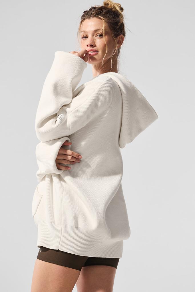 Alo Scholar Hooded Sweater - Ivory - Hoodies - Free Shipping