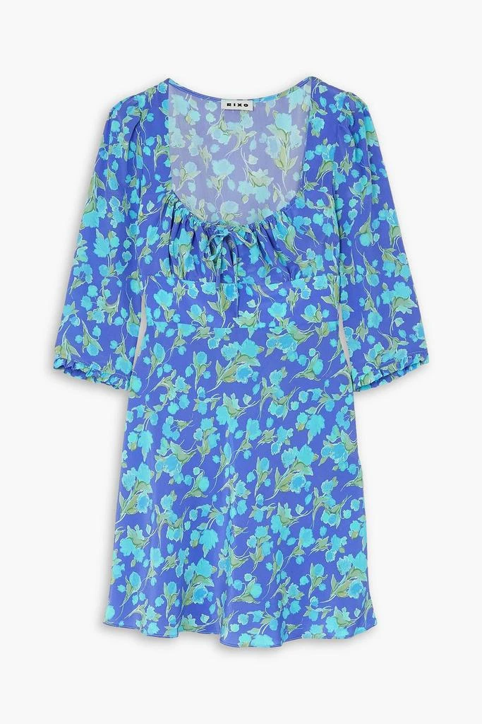 Rixo Ruffled floral-print silk crepe de chine mini dress 1