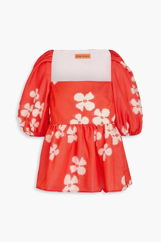 Stine Goya Kinsley floral-jacquard peplum top 1