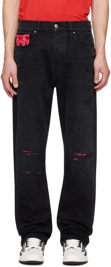 AMIRI Black Bandana Repair Jeans 1