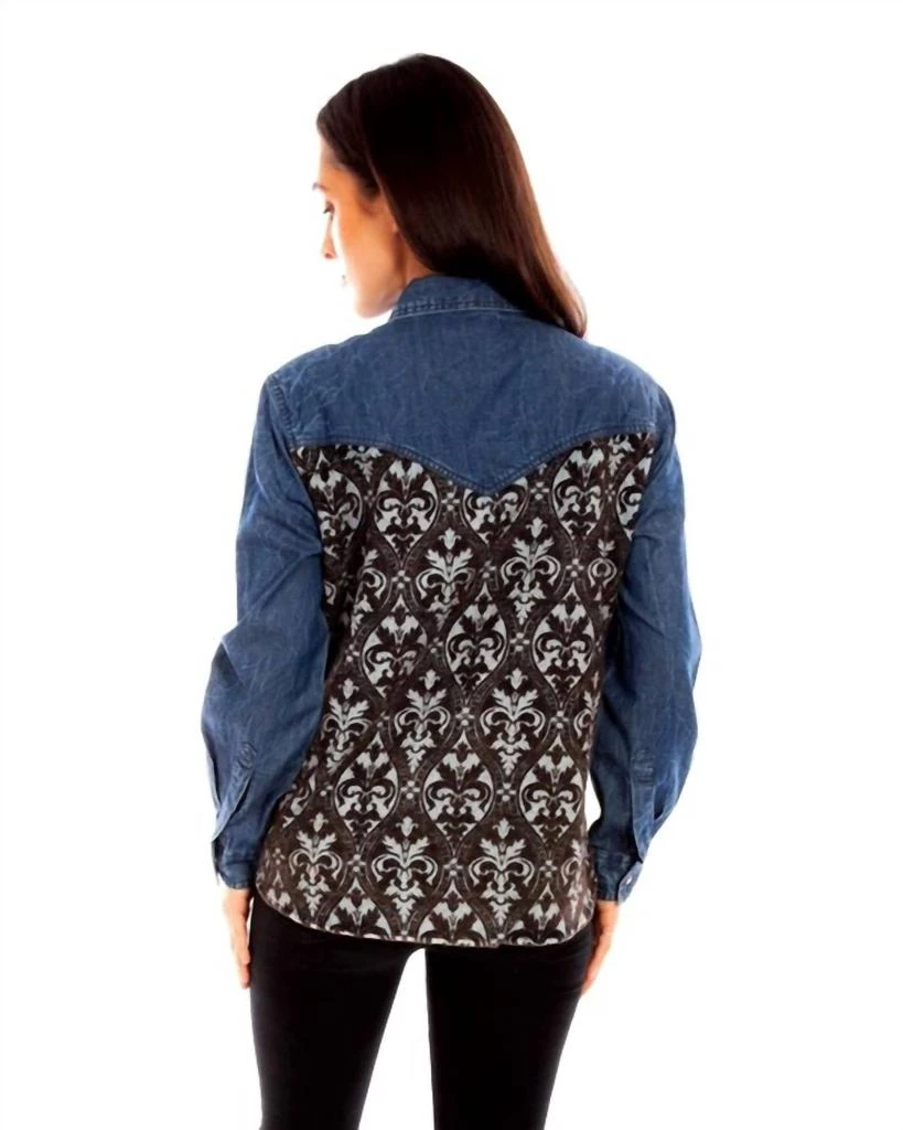 Scully Scully - Denim Blouse With Jacquard Back 2