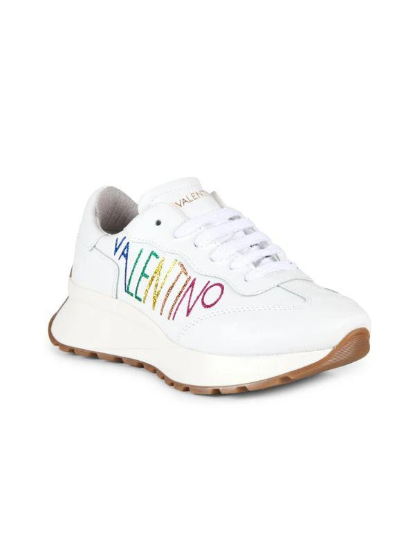 Mario Valentino Reginal Rainbow Logo Leather Running Sneakers 2