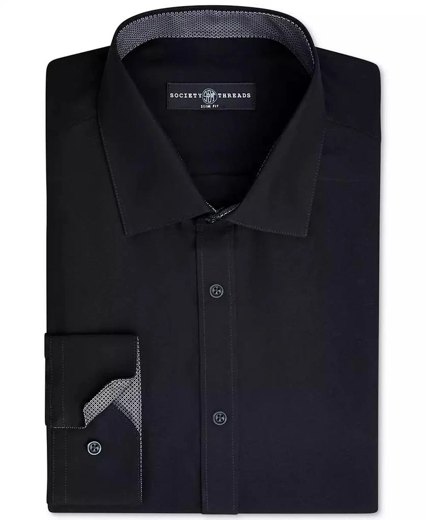 Society of Threads Men's Slim-Fit Non-Iron Performance Solid Dress Shirt 3