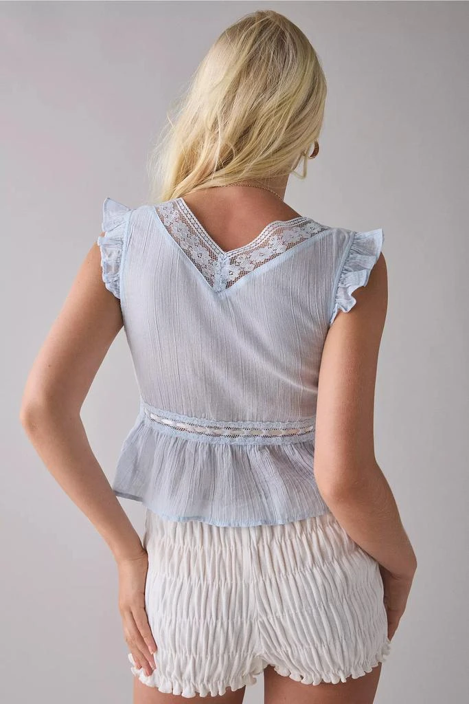 Kimchi Blue Kimchi Blue Ava Flutter Sleeve Tie-Front Babydoll Top 2
