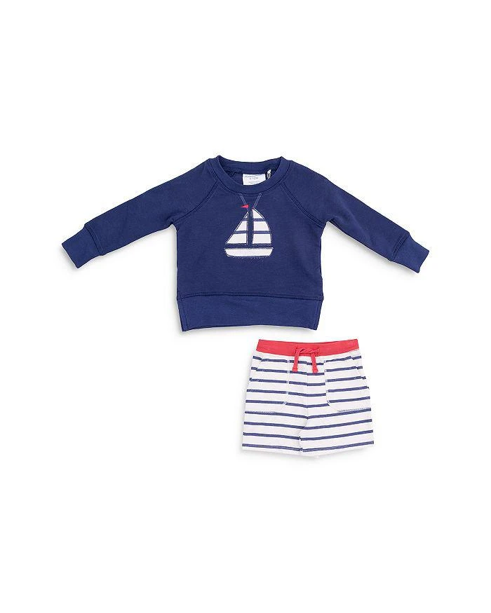 Angel Dear Boys' Sailboat French Terry Raglan Sweatshirt & Shorts Set - Baby 1