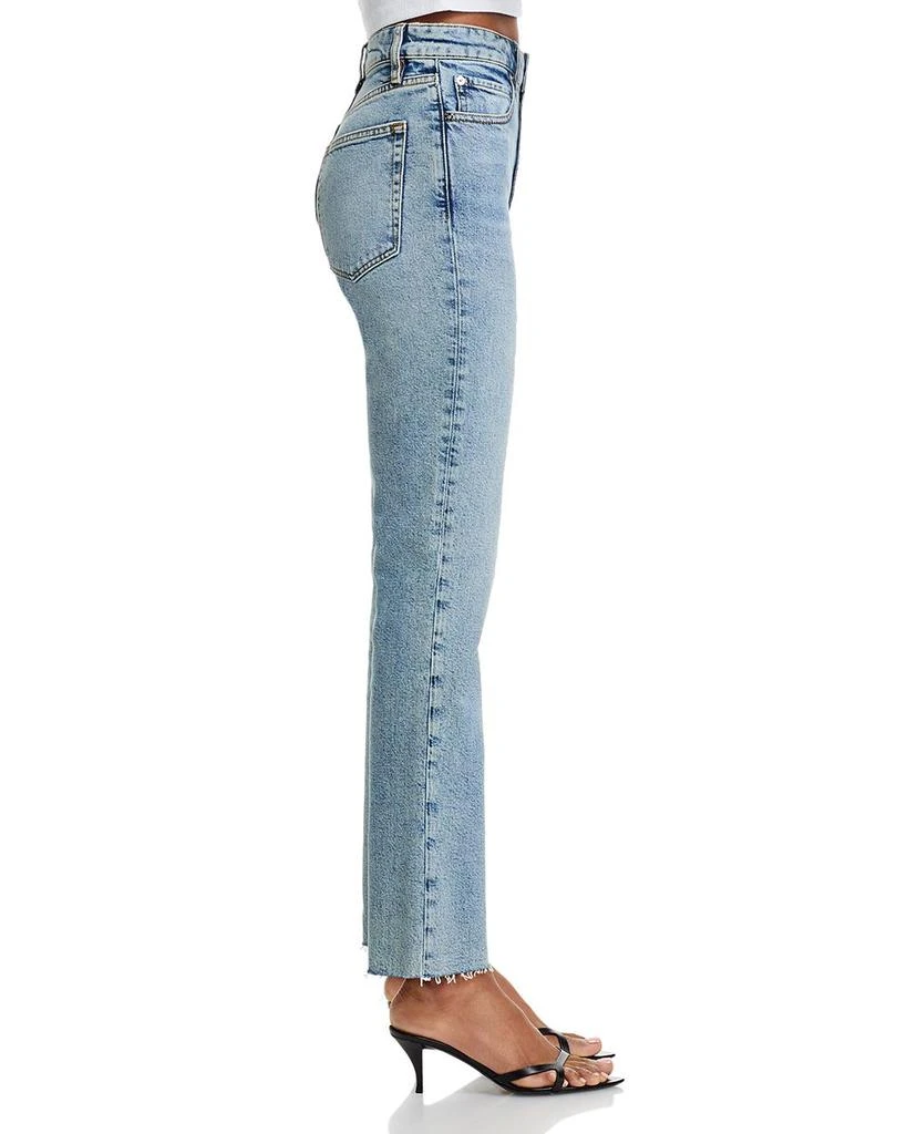 FRAME The Ruler Crop High Rise Straight Jeans in Indigo Vintage Fray 4
