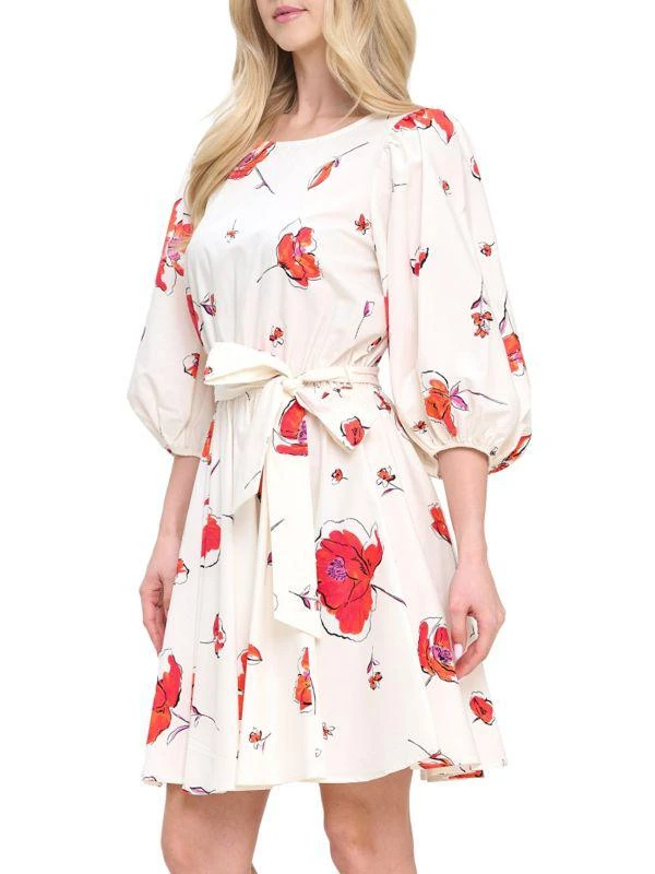 Renee C. Floral Puff-Sleeve Minidress 3