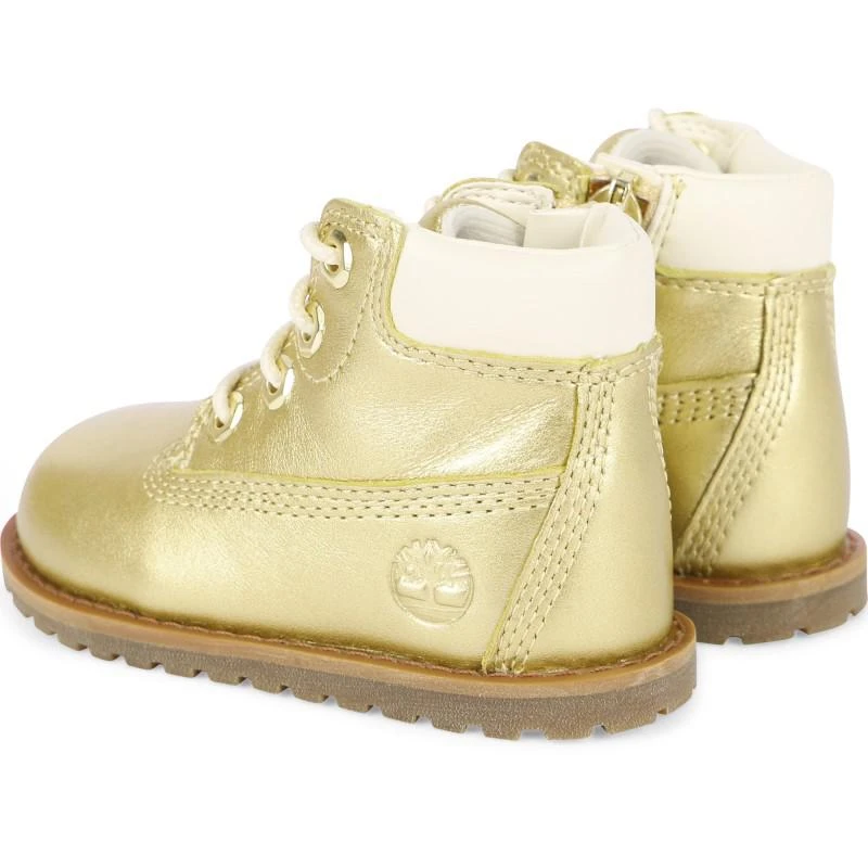 Timberland Shiny ankle high boots in gold 2