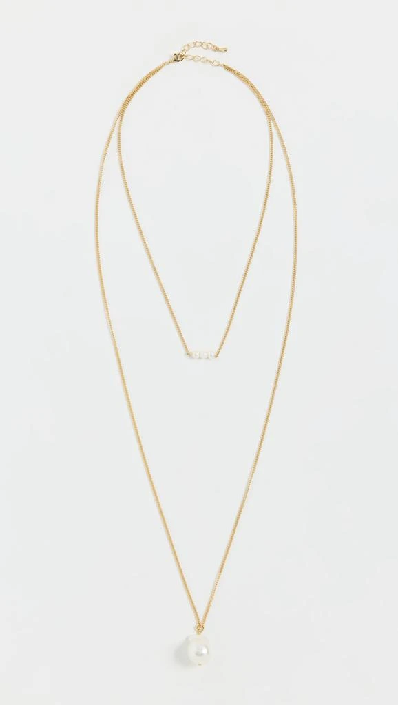 Argento Vivo Pearl Pendant 2-Layer Necklace 1
