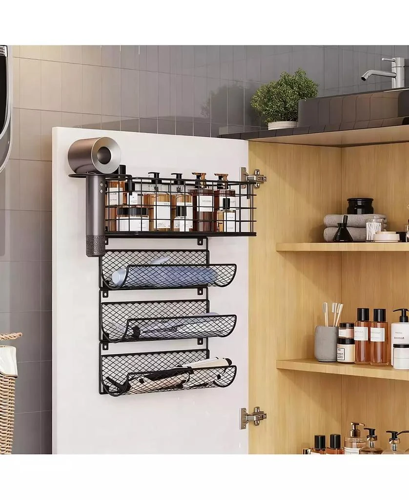 YIGII Wall-Mounted Hair Tool Wall Rack with Heat Safe Rack for Styling Tools 2
