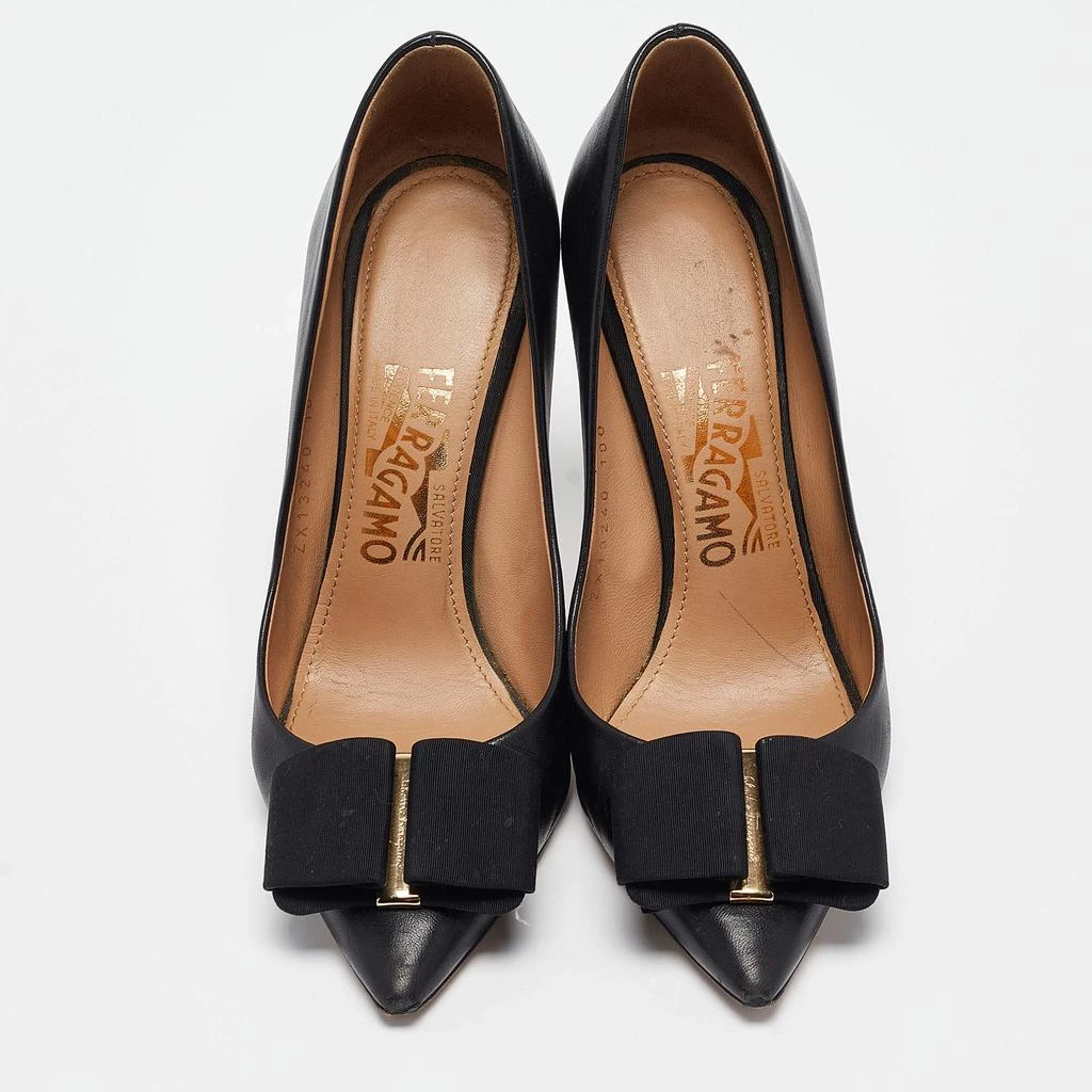Salvatore Ferragamo Salvatore Ferragamo Black Leather Mimi  Pumps Size 37.5 3