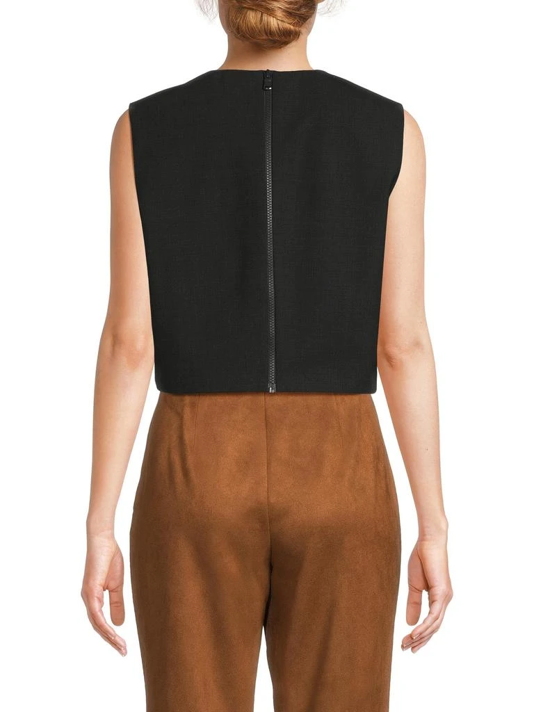 Brunello Cucinelli Feather-Embellished Wool-Blend Sleeveless Top 2