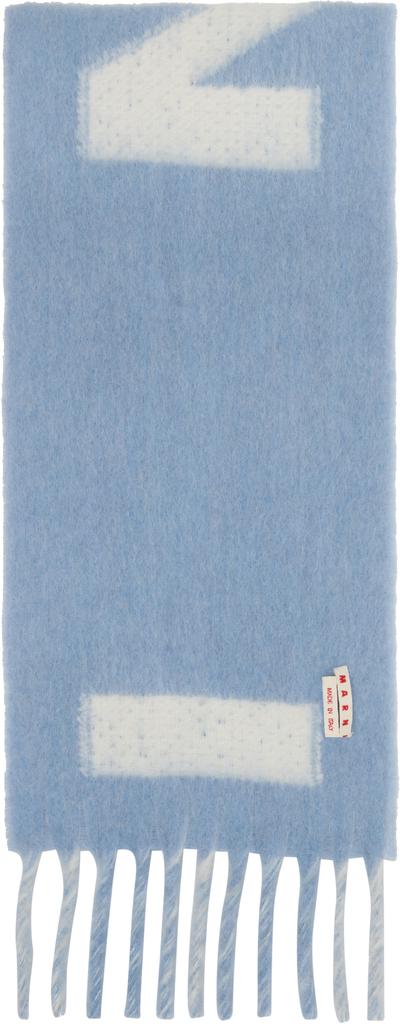 Marni Blue Striped Alpaca Scarf