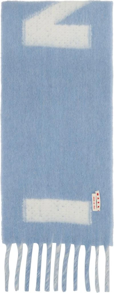 Marni Blue Striped Alpaca Scarf 2