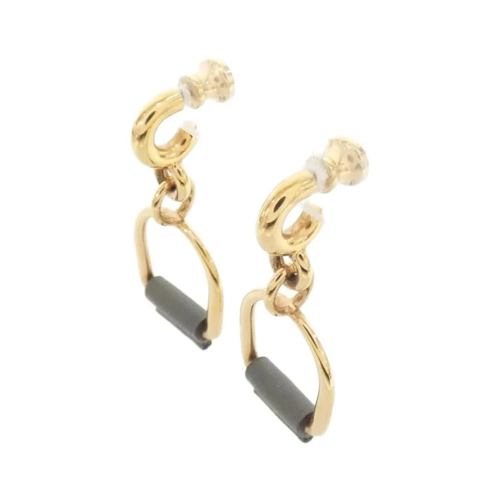 Hermes gold Swift Leather Stud Earrings (Pre-Owned) 2