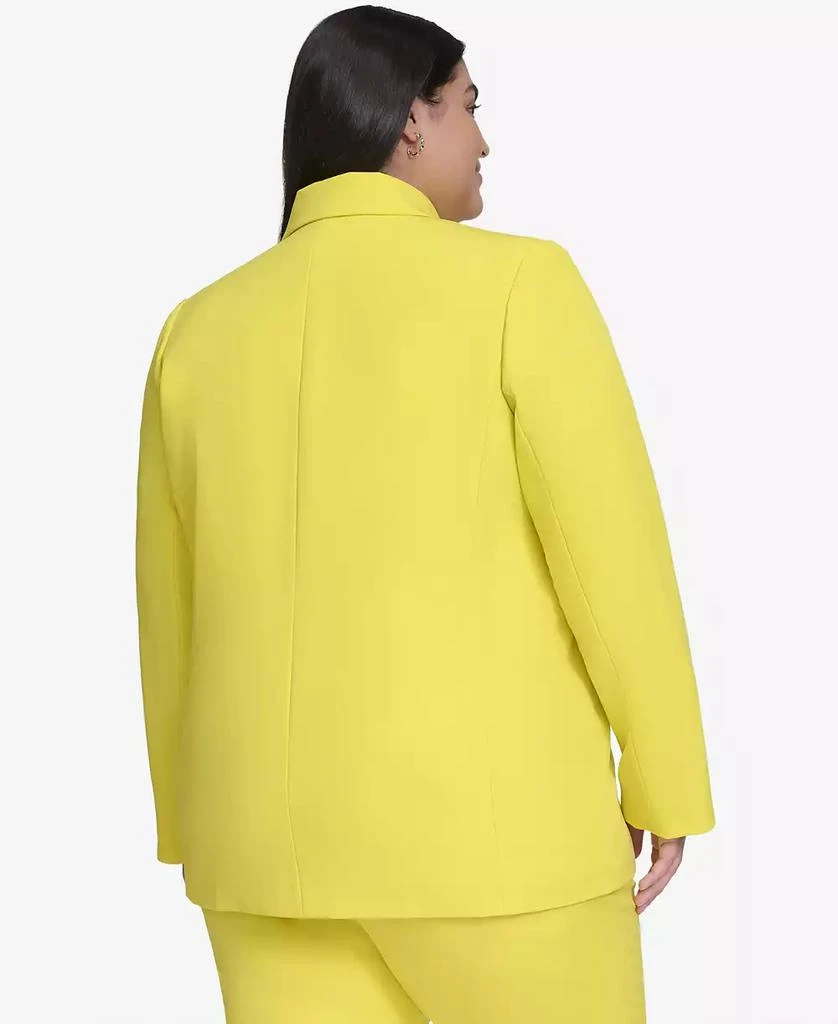 Shop Plus Size Notched Collar Double Breasted Blazer on Sale at