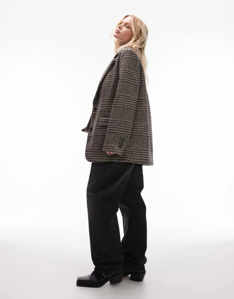 Topshop Topshop heritage check blazer with wool in multi 2