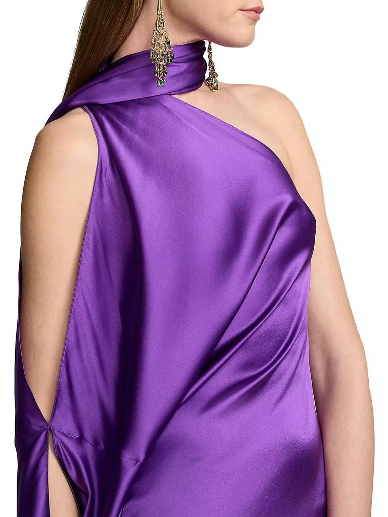 Ralph Lauren Marlee Fringed Silk Halterneck Dress 6
