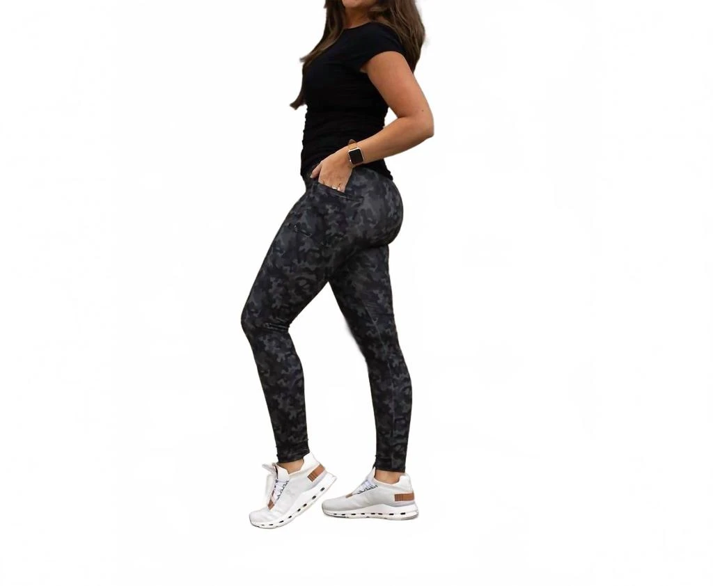 Julia Rose Army Camo Full-Length Leggings In Black 3