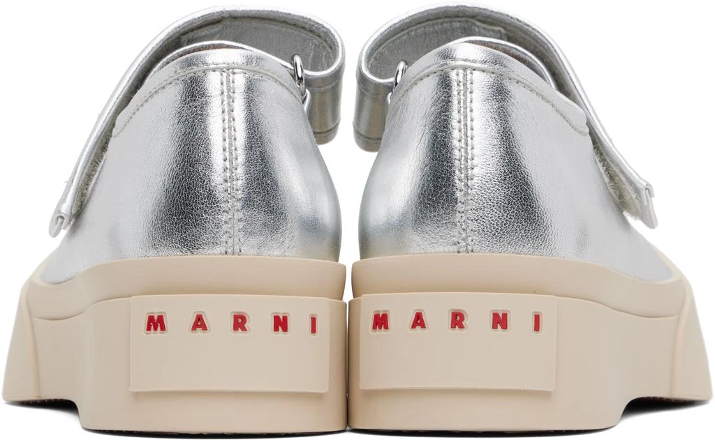 Marni Silver Leather Mary Jane Ballerina Flats 2