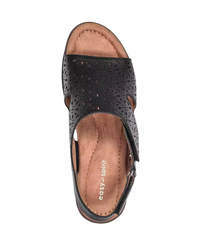 Easy Spirit Women's Calix Laser Cut Leather Slingback Sandals 4
