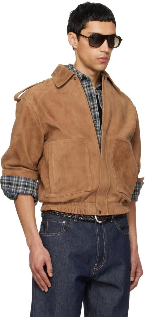 TONYWACK Tan Goat Suede Bomber Jacket 2