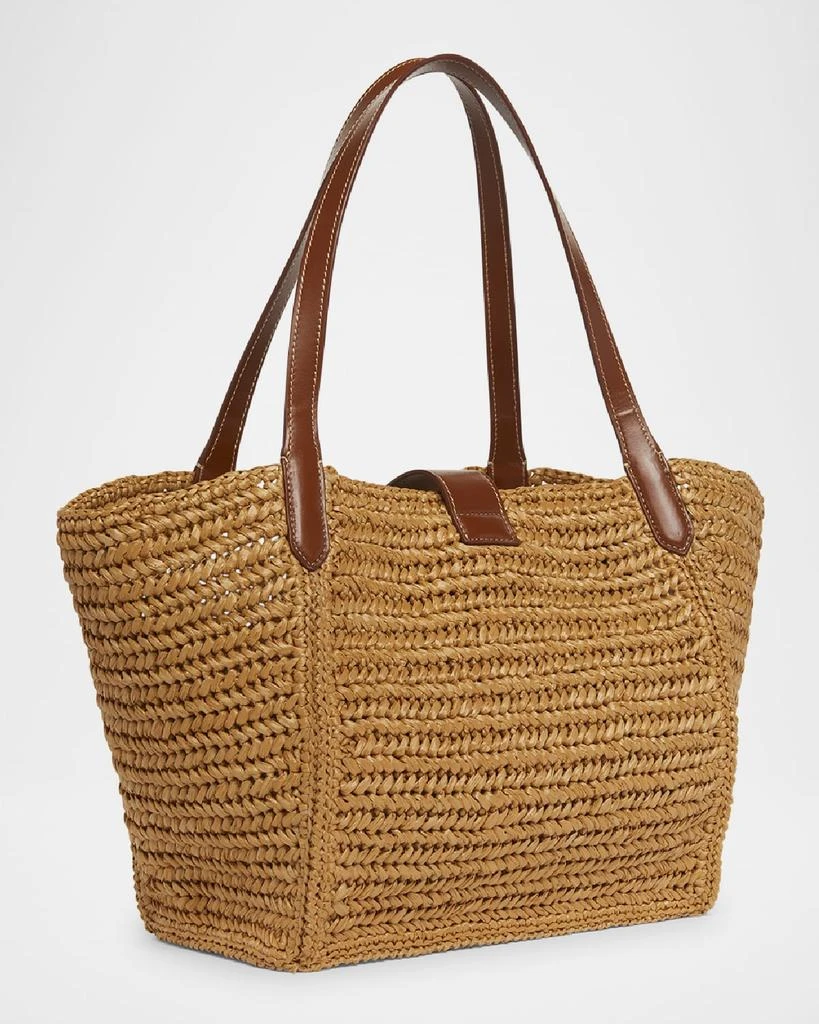 Tom Ford Tara Medium Tote Bag in Raffia Viscose and Leather 6