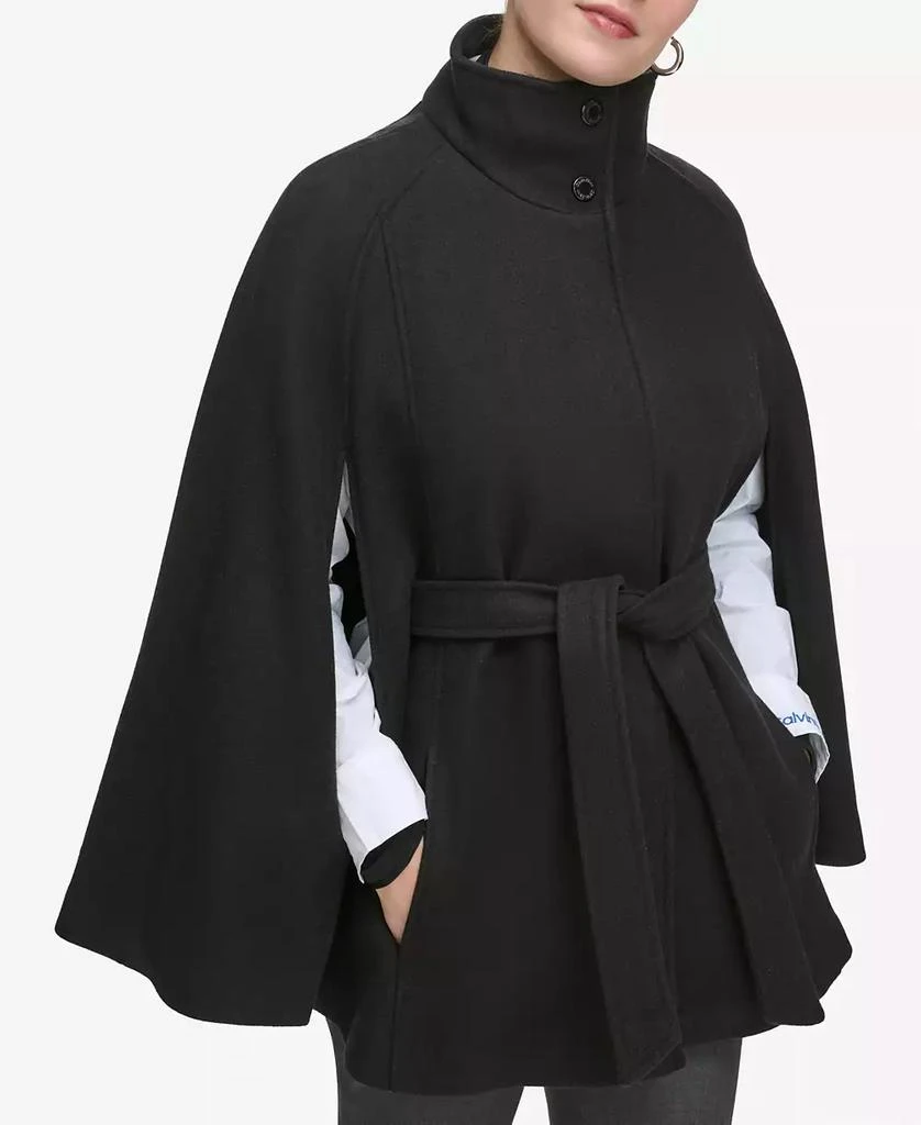 Calvin Klein Womens Double-Breasted Cape Coat 1