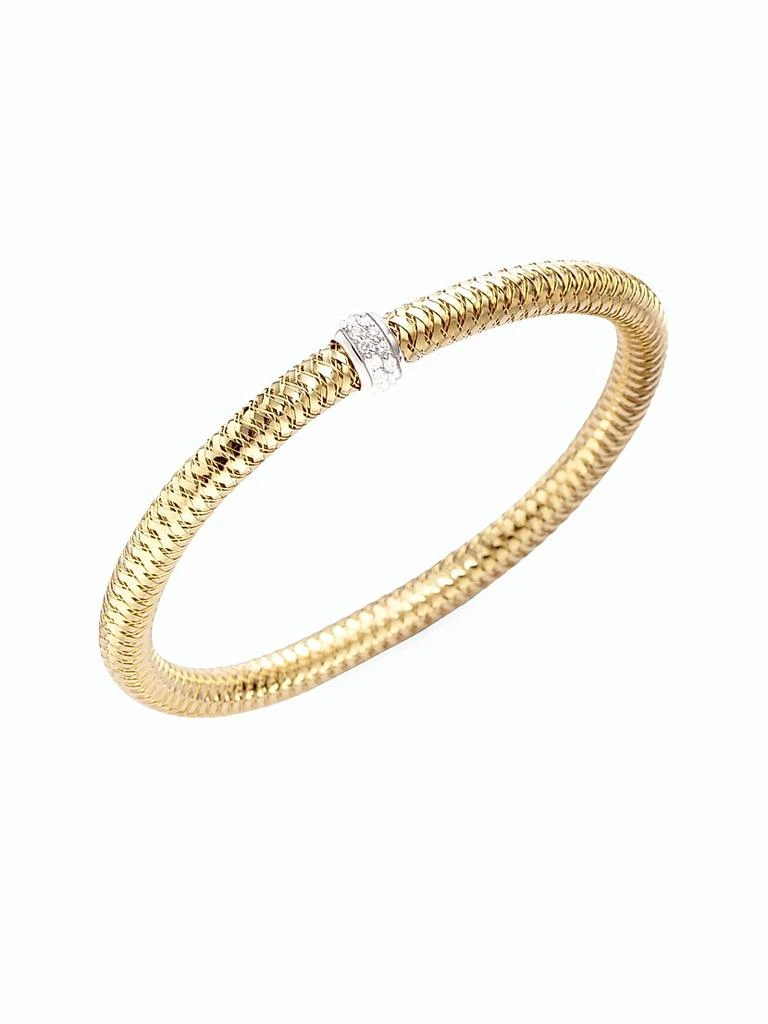 Roberto Coin 0.22 TCW Primavera Diamond & 18K Yellow Gold Woven Bracelet 1