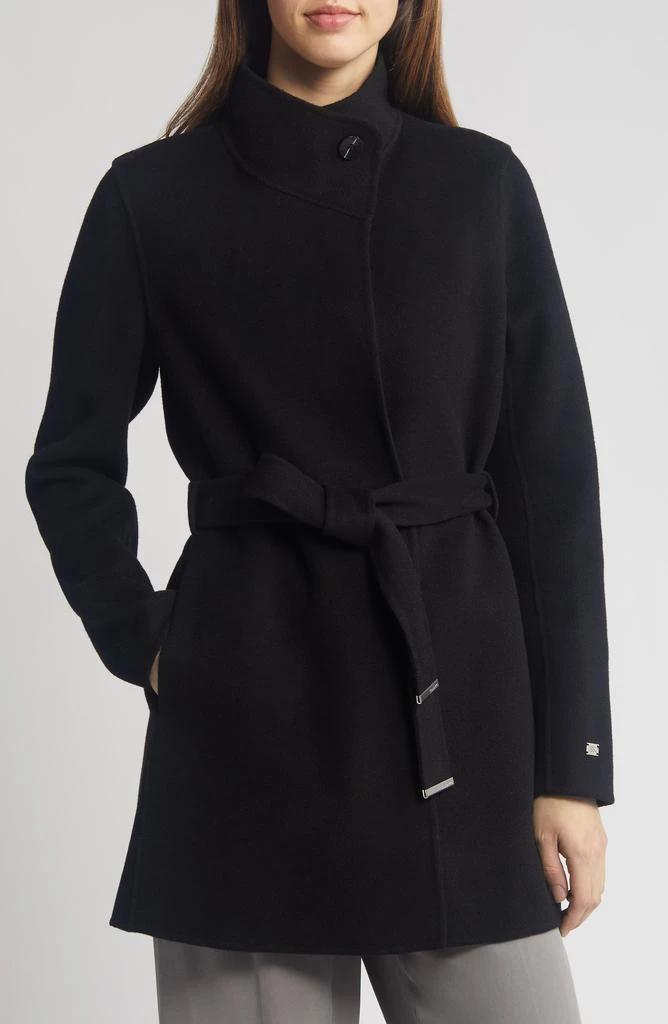 Soia & Kyo Kenia Funnel Neck Wool Blend Wrap Coat 1