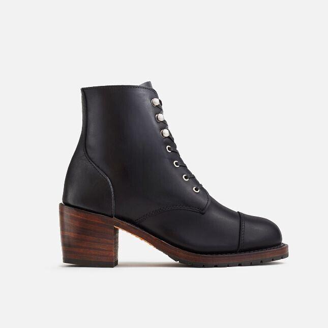 Red Wing Red Wing Heritage Eileen 3400 Boots Women's Black Leather Toe Cap Block Heel