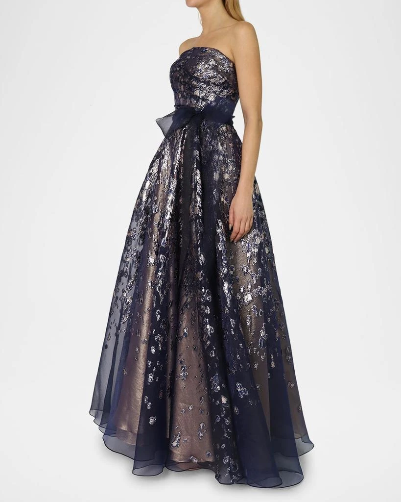 Rene Ruiz Collection Strapless Metallic Fil Coupe Gown 2