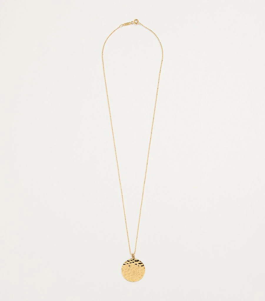 Jennifer Meyer Yellow Gold Hammered Disc Pendant Necklace 3