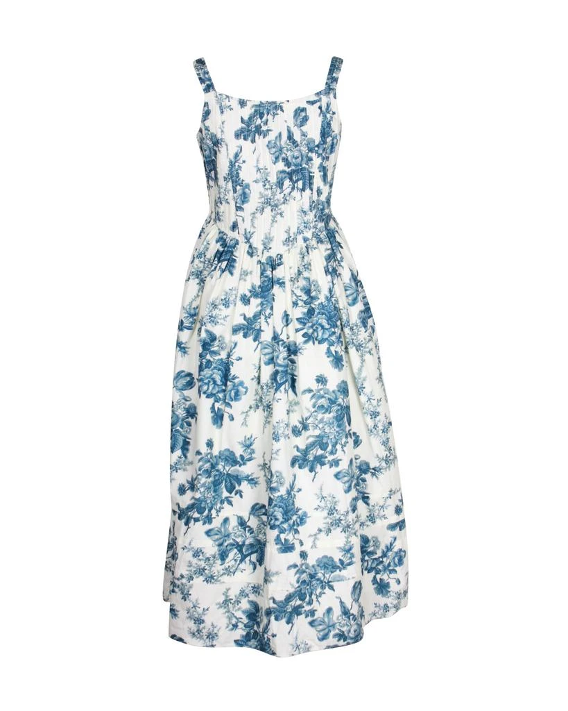 LOVESHACKFANCY LOVESHACKFANCY Majory Midi Frock Dress in Floral Print Cotton 1