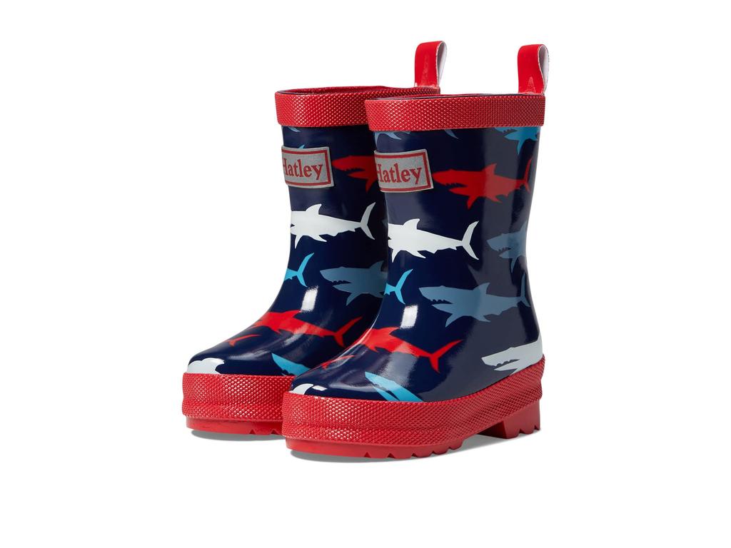 Hatley Kids Hungry Sharks Shiny Rain Boots (Toddler/Little Kid/Big Kid)