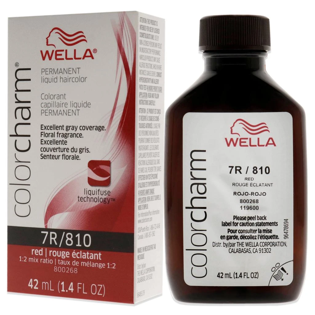 Wella Color Charm Permanent Liquid Haircolor - 810 7R Red Red Intensifier by  for Unisex - 1.4 oz Hair Color 4