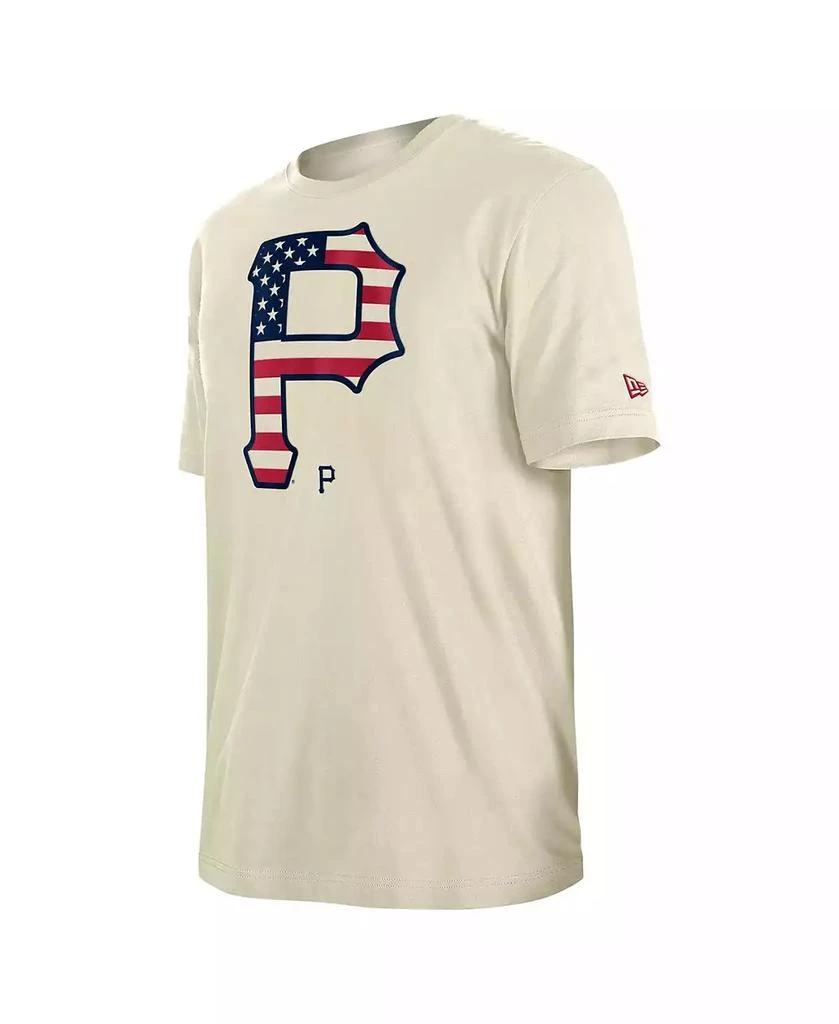 New Era Men's Cream Pittsburgh Pirates 4th of July Flag Fill T-Shirt 2