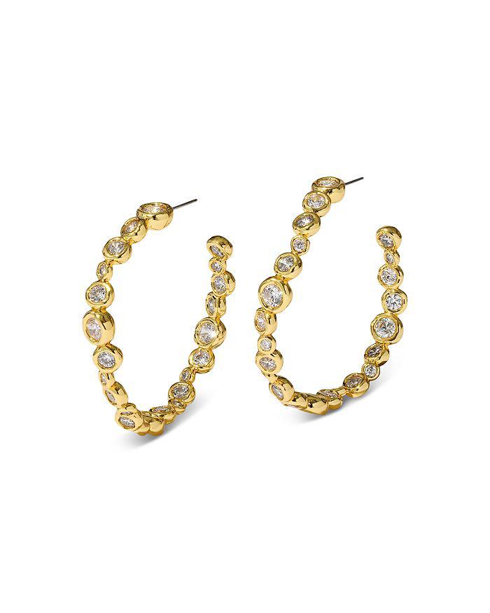 Alexis Bittar Asterales Cubic Zirconia Large Oval Hoop Earrings in 14K Gold Plated