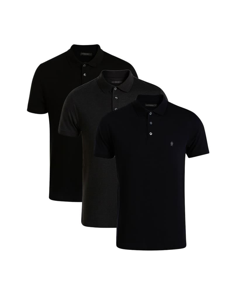 ERL Men's Double Sleeve Polo T-Shirt Black - Polo Shirts - Compare