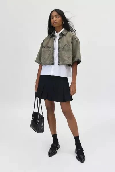 Native Youth Native Youth Lacy Heart Pocket Cropped Shirt 2