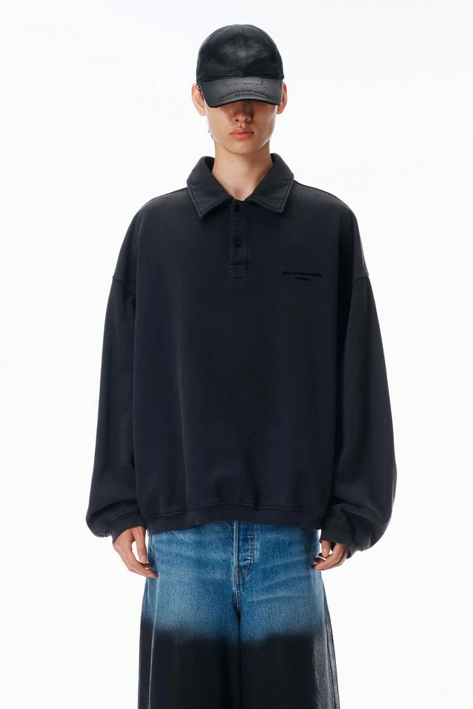Alexander Wang Long Sleeve Polo in Cotton Oversized 1