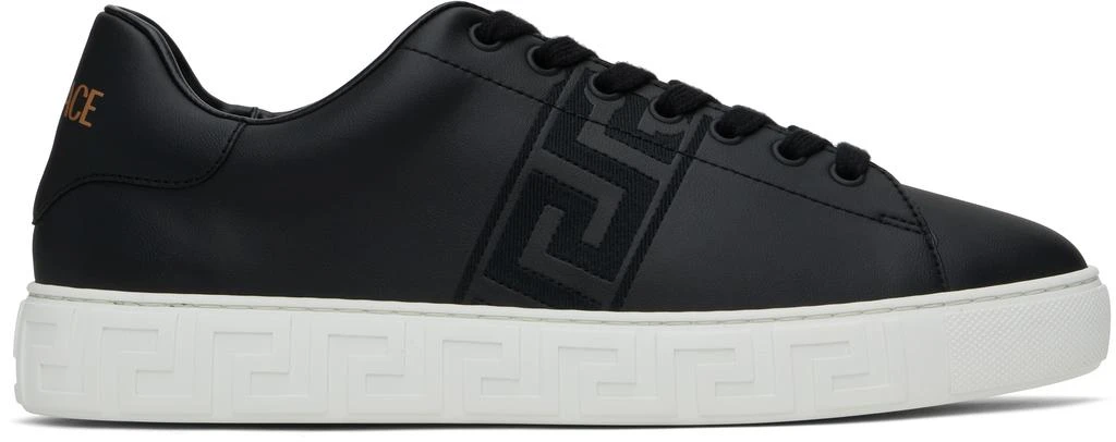 Versace Black Embroidered Greca Sneakers 1