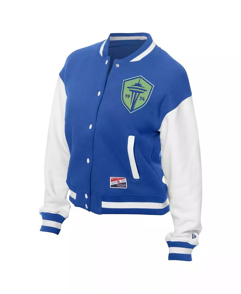 5th & Ocean Women's by New Era Blue Seattle Sounders FC Throwback Full-Snap Jacket