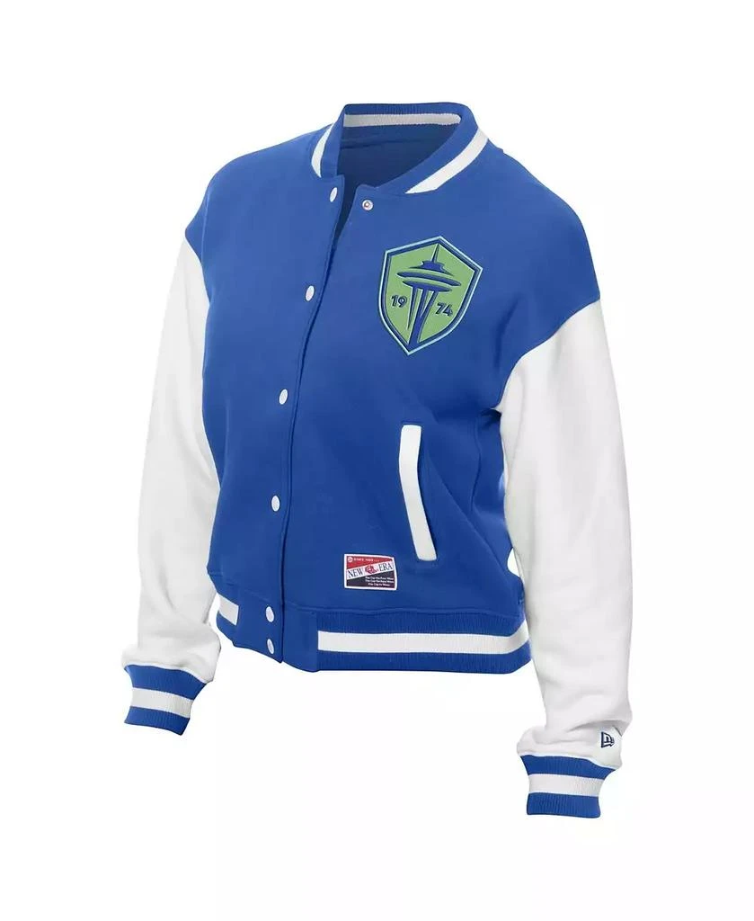 5th & Ocean Women's by New Era Blue Seattle Sounders FC Throwback Full-Snap Jacket 2